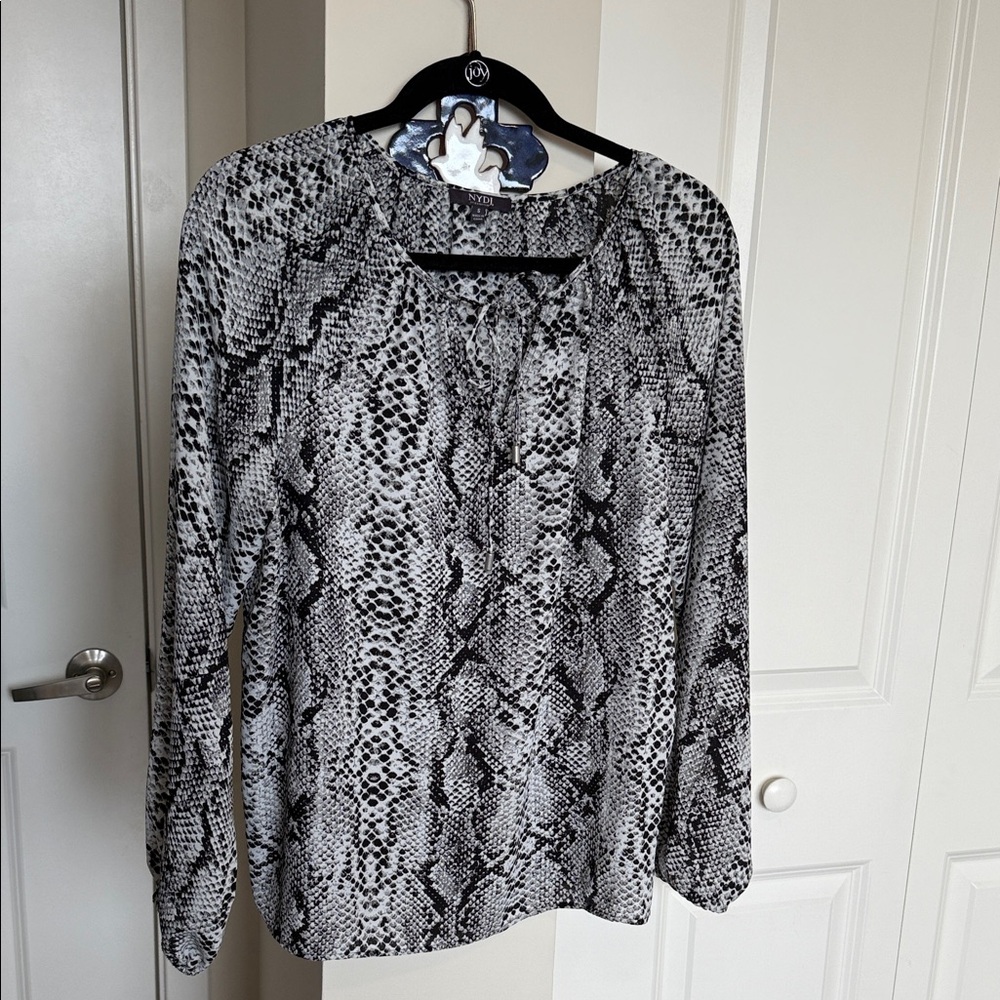 NYDJ Black and White Animal Print Blouse